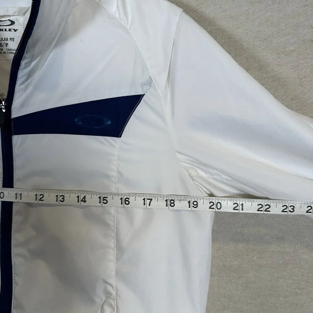 Oakley Jacket Mens Small White Blue Full Zip Insulated Y2K Software Tech Vent